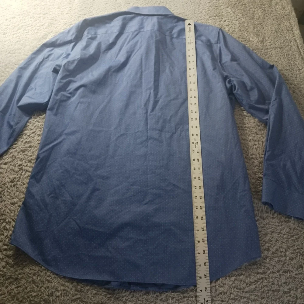 Banana Republic Camden Standard Fit Mens Button Down Shirt L Blue Micro Dot‎